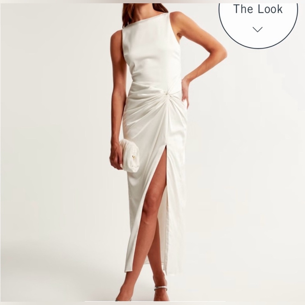 Abercrombie & Fitch White Midi Dress